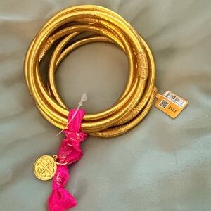 BuDhaGirl Gold Bangles All Weather Bangles Set of Six. Brand New NWT